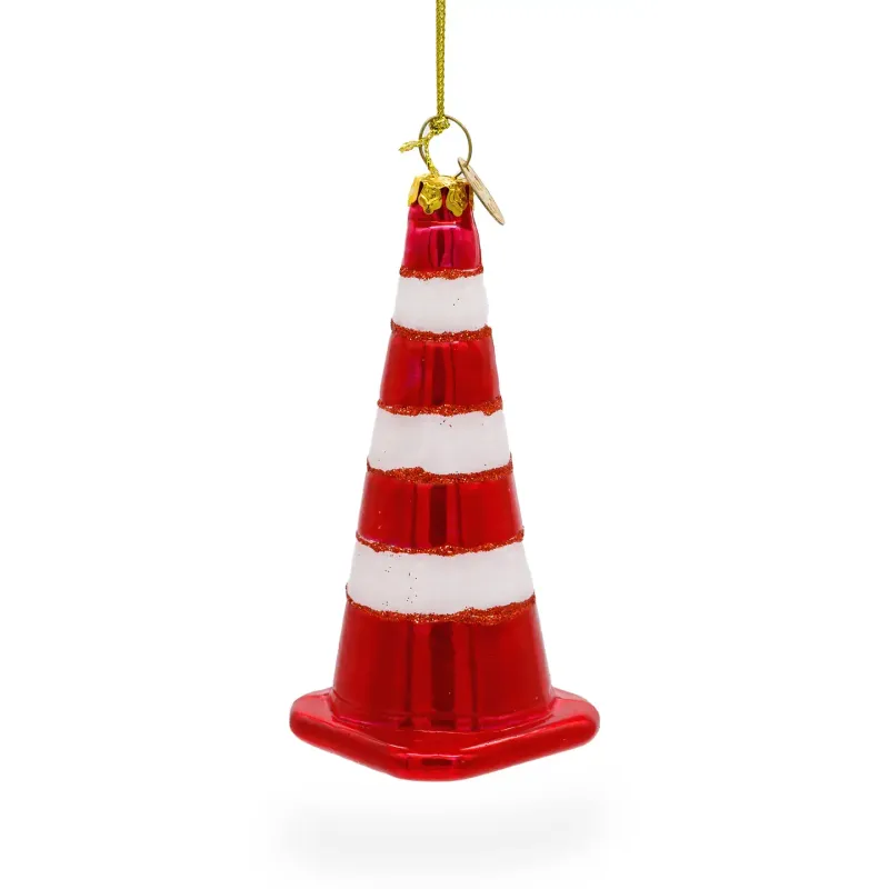 Glass Traffic Cone Ornament