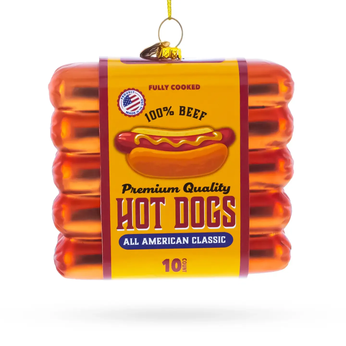Hot Dogs Glass Ornament Hot Dogs Glass Ornament