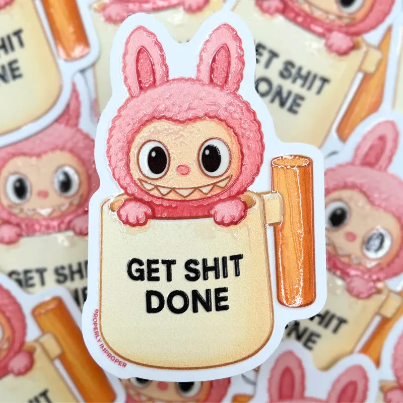 Get Shit Done Monster Mug Sticker