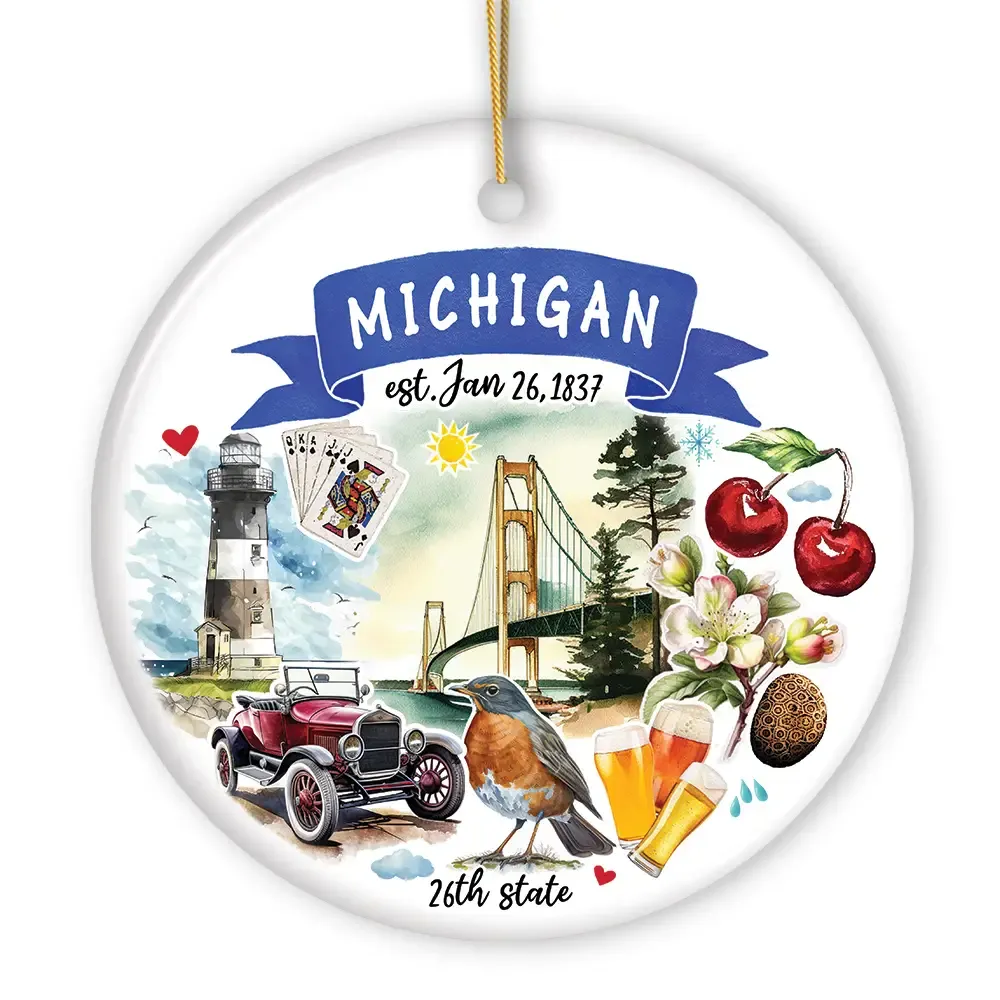 State of Michigan Ornament 