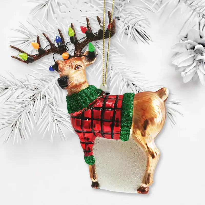 Reindeer Glass Ornament 