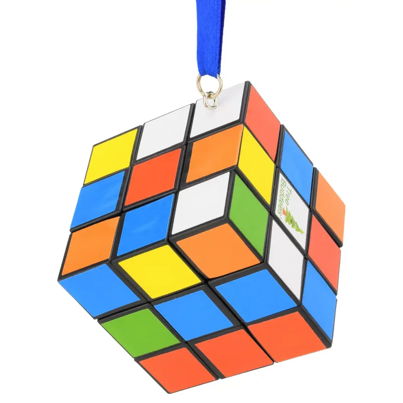 Colored Puzzle Cube Ornament 