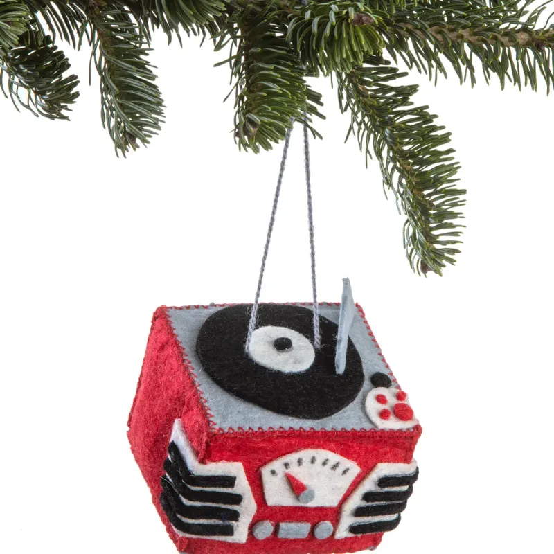 Record Player Felt Ornament 