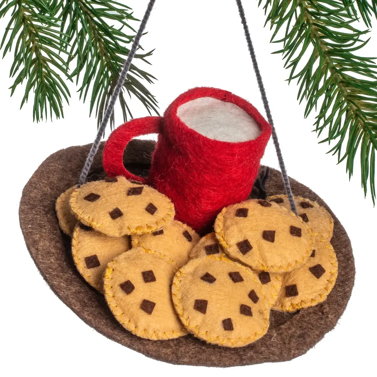 Milk and Cookies Felt Ornament 