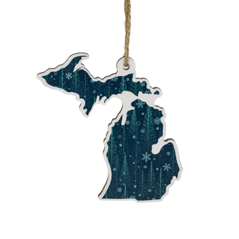 MI Forest Wood Ornament 