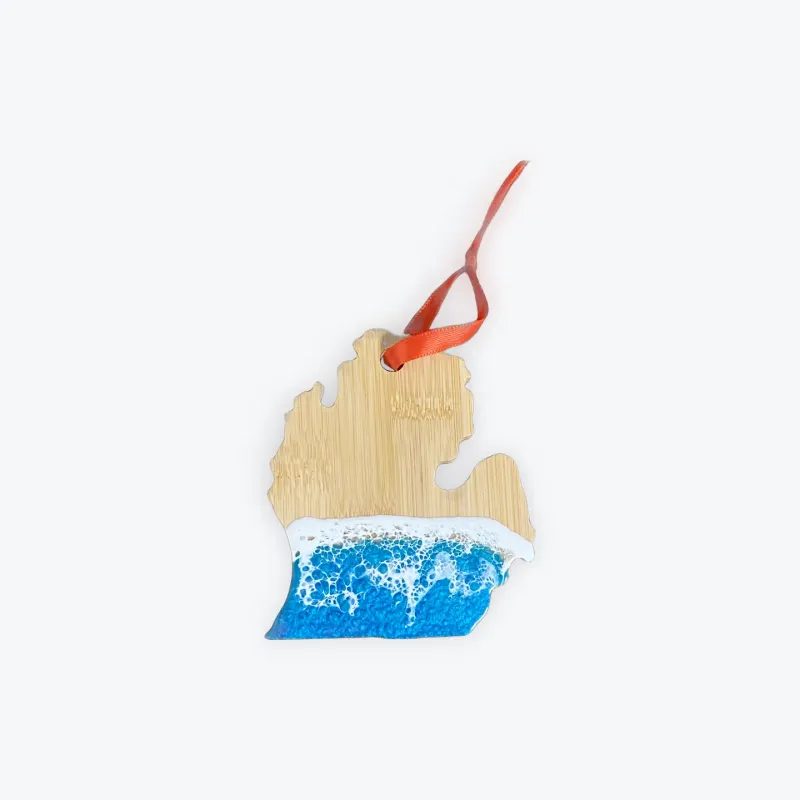 Michigan Map Beach Ornament Michigan Map Beach Ornament