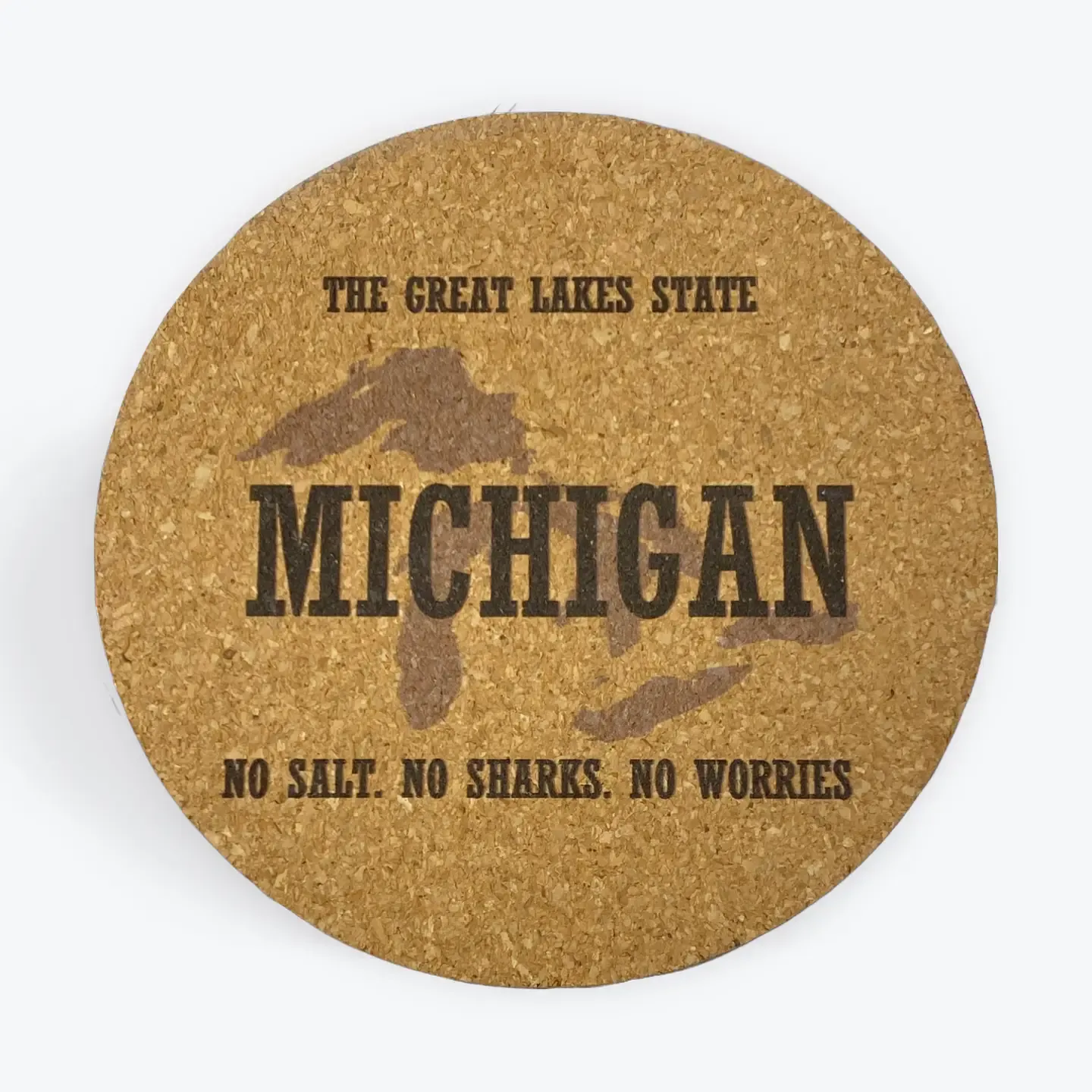 The Great Lakes State Cork Coaster