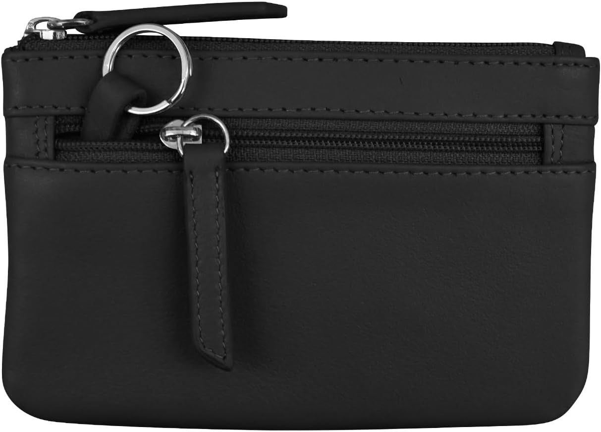 Coin Holder w/Key Ring Black