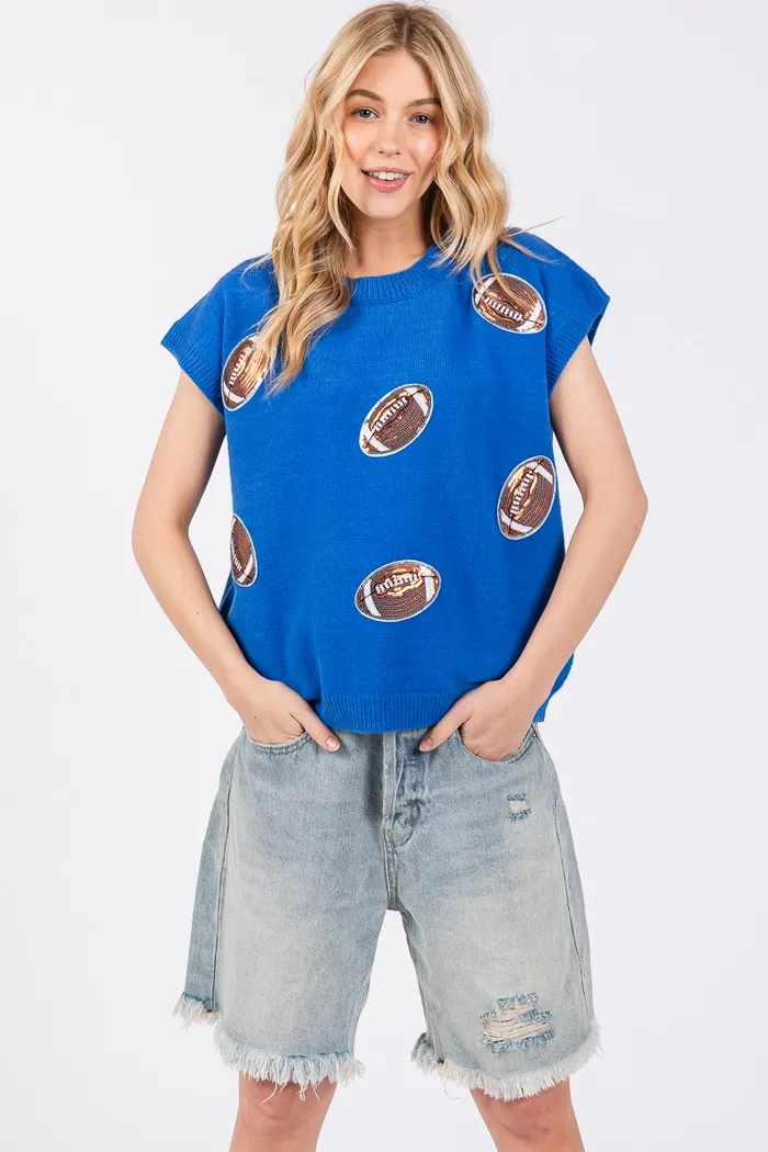 Game Day Blue Football Sweater