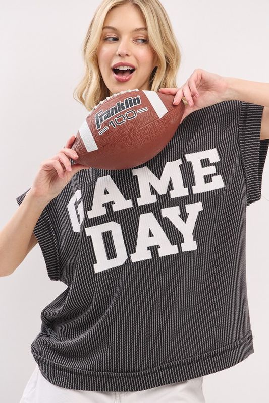 Game Day Ribbed Knit Tee