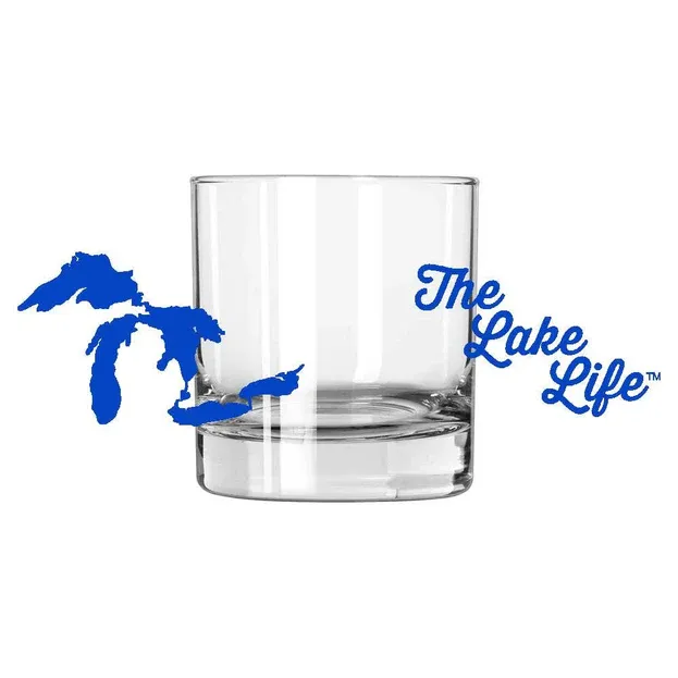 Lake Life Rocks Glass