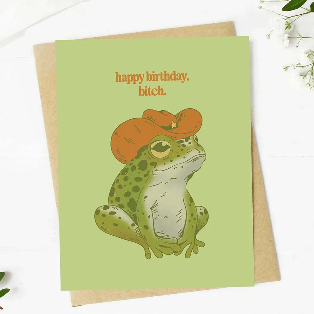 Cowboy Frog Birthday Card