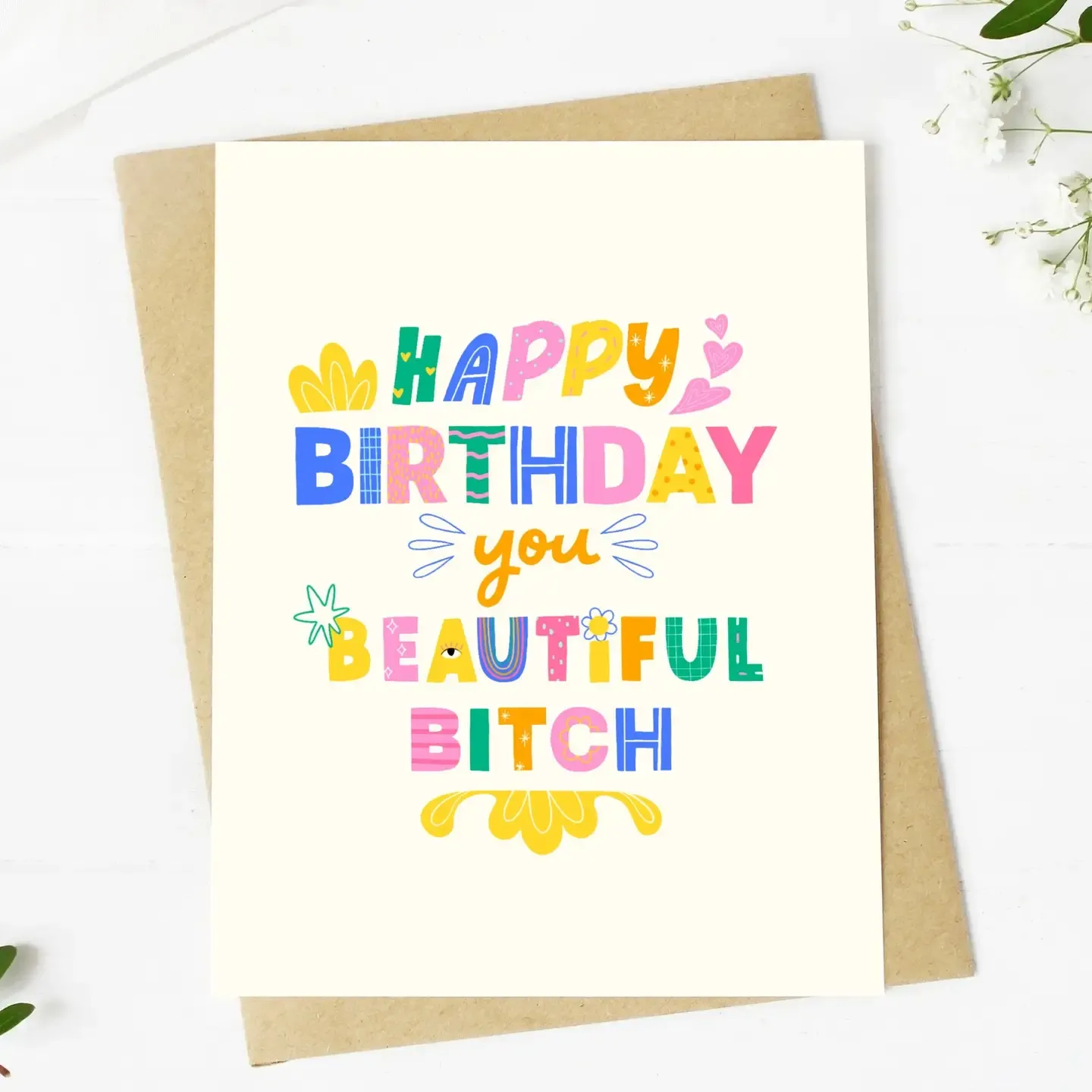 HB Beautiful Bitch Card