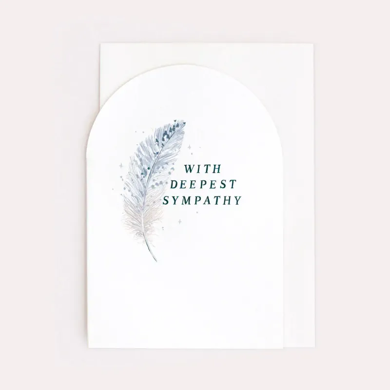 Feather Deepest Sympathy Card