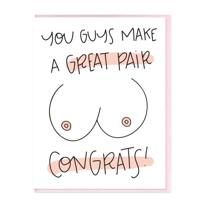 Great Pair Boobs Congrats Card Great Pair Boobs Congrats Card
