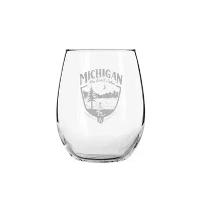 Detroit Shield Wine Glass