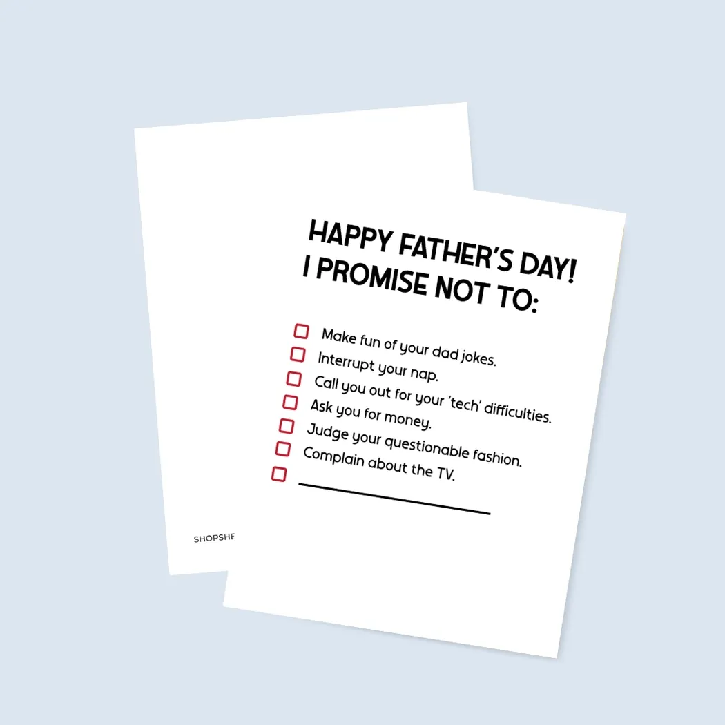 I Promise Father's Day Card