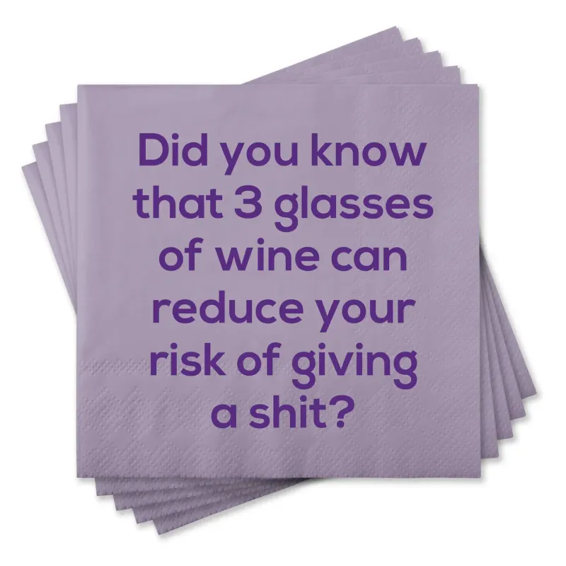 3 Glasses Wine Napkins