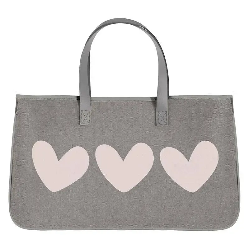 Canvas Hearts Tote Canvas Hearts Tote