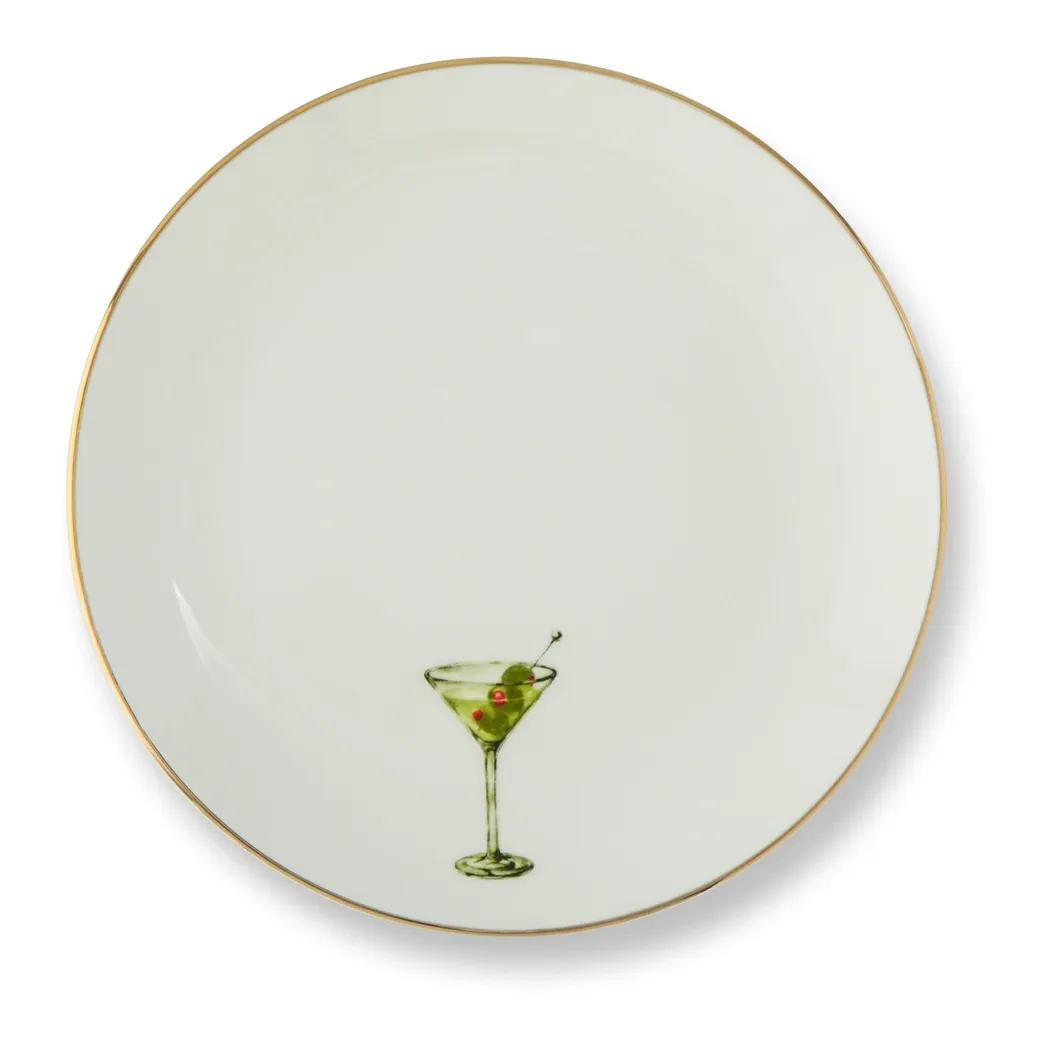 Martini Gold Rim Plate Martini Gold Rim Plate