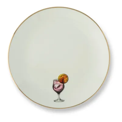 Party Punch Gold Rim Plate