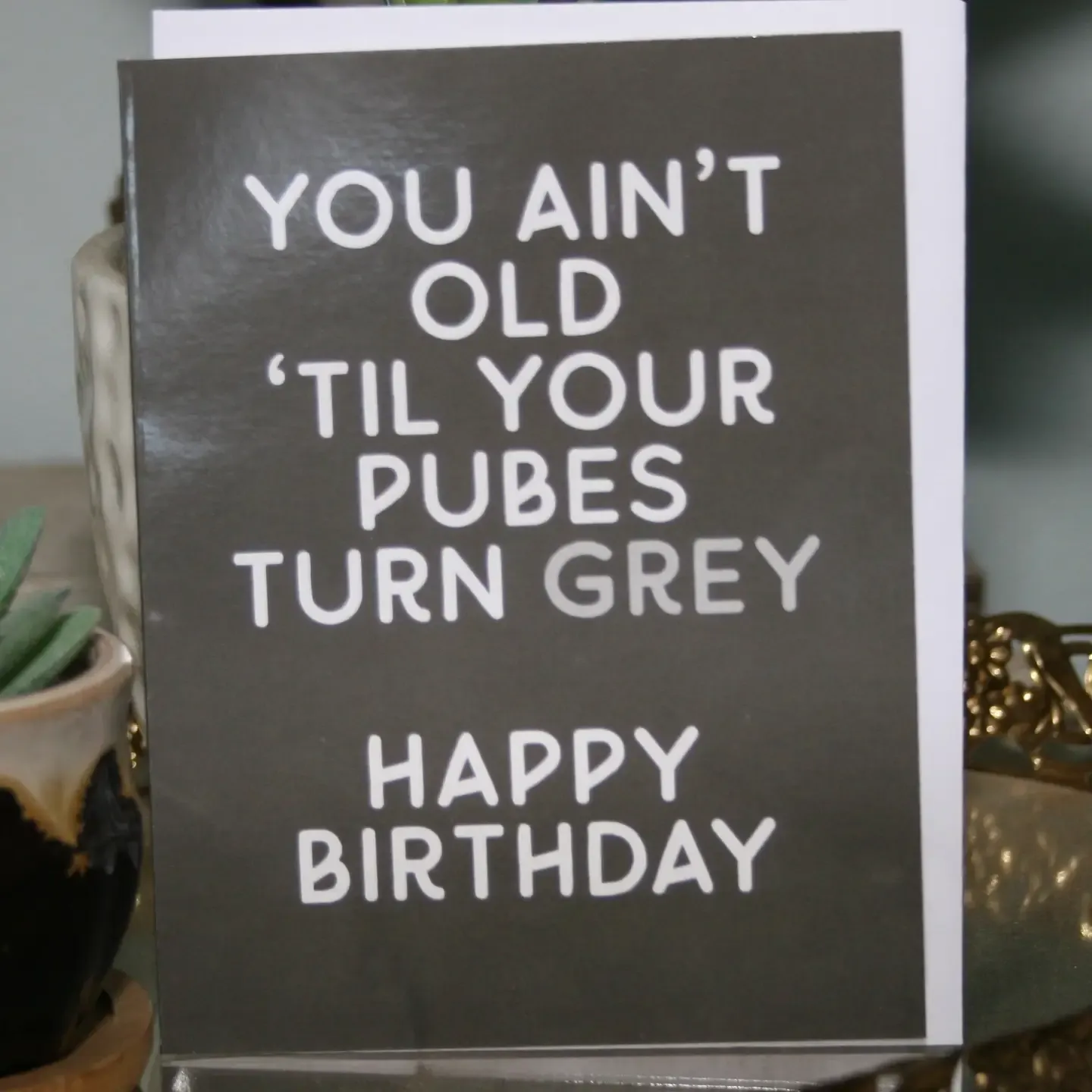 Grey Pubes Birthday Card Grey Pubes Birthday Card