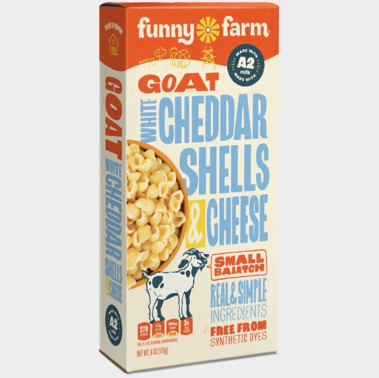Funny Farm White Cheddar Shells Macaroni &amp; Goat Cheese