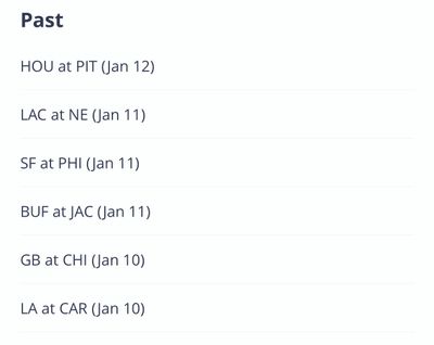 Last Weekend 01/9-11/2026