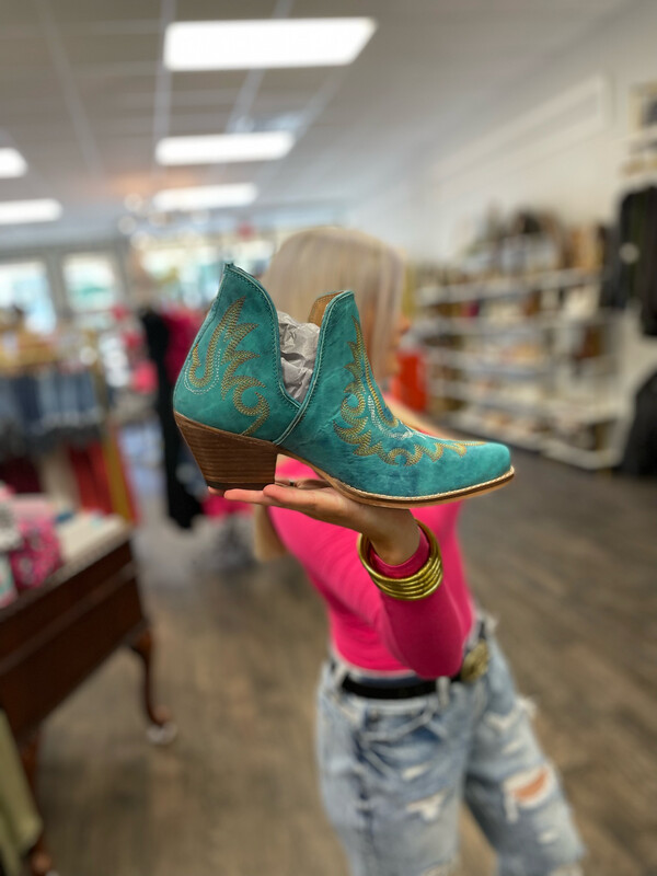 Teal Westerly Booties