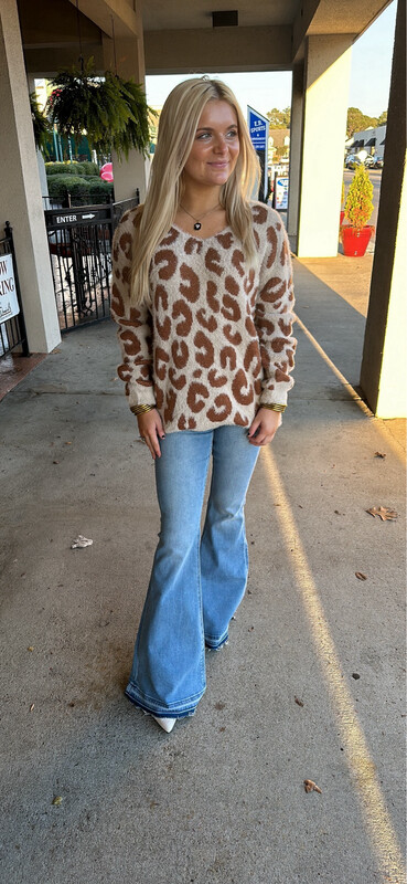 Fluffy Leopard Sweater
