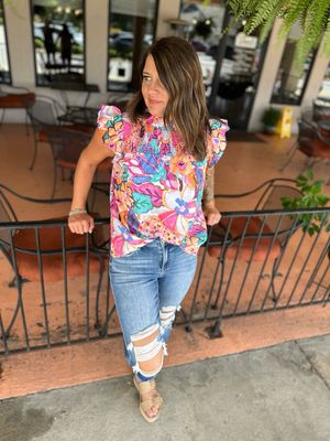 Double Take Floral Top