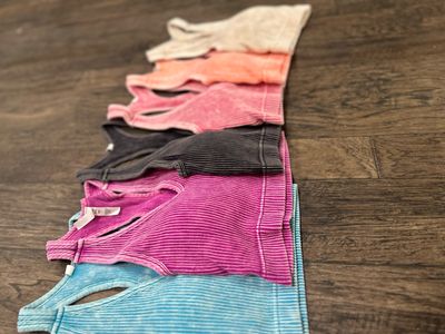 Acid Washed Ribbed Bralettes