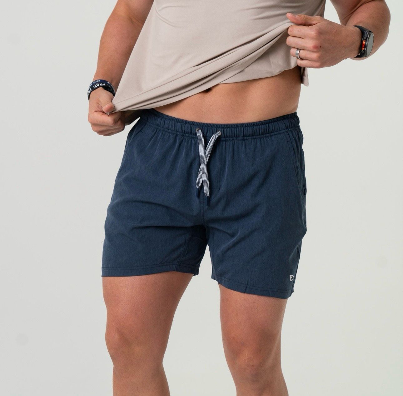 Navy-American Flag Liner Burlebo Athletic Shorts