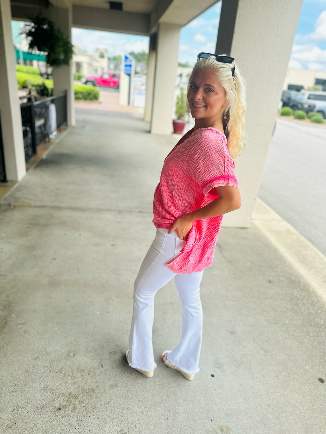 3/4 Button Henley Top