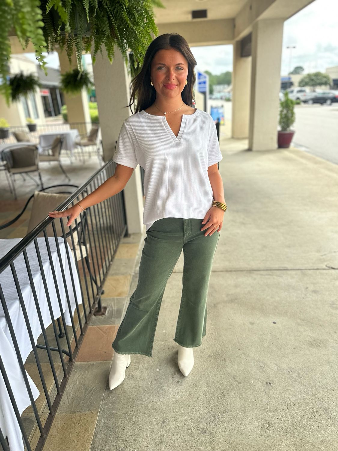 Henley Waffle Top