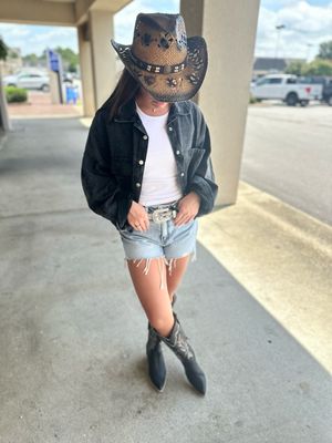 Riding into the Night Denim Shacket