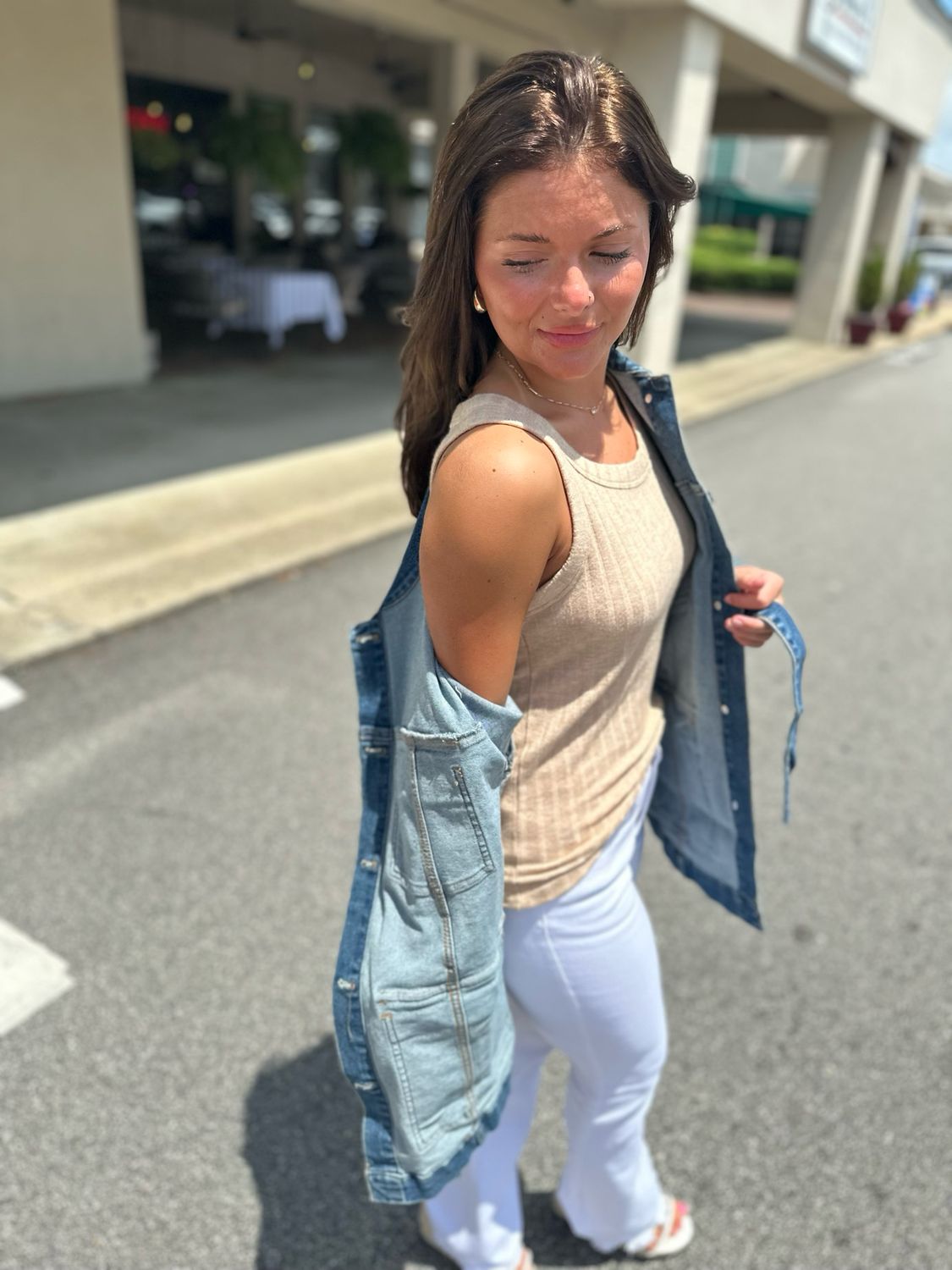 Ribbed Scoop Neck Tank