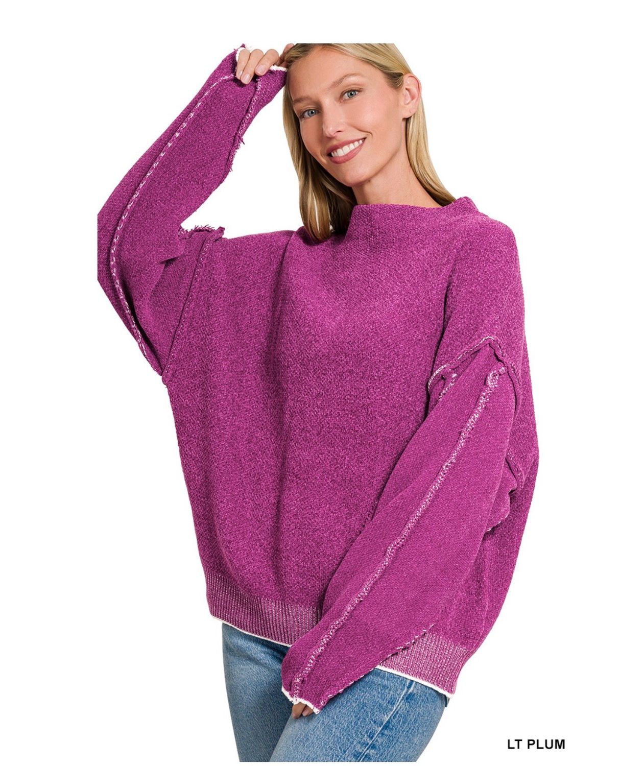 Oversized Raw Seam Sweater 