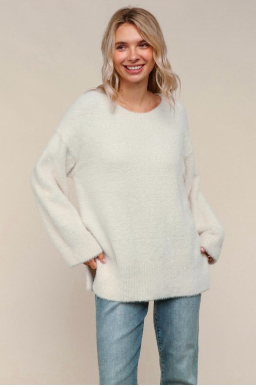 Fuzzy and Soft Brushed Sweater