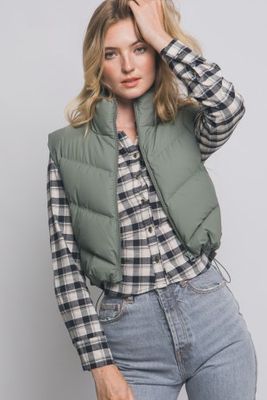 Cropped Puffer Vest