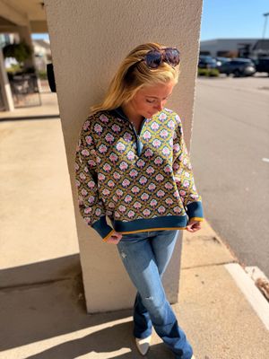 Multi Blue Peacock Sweater