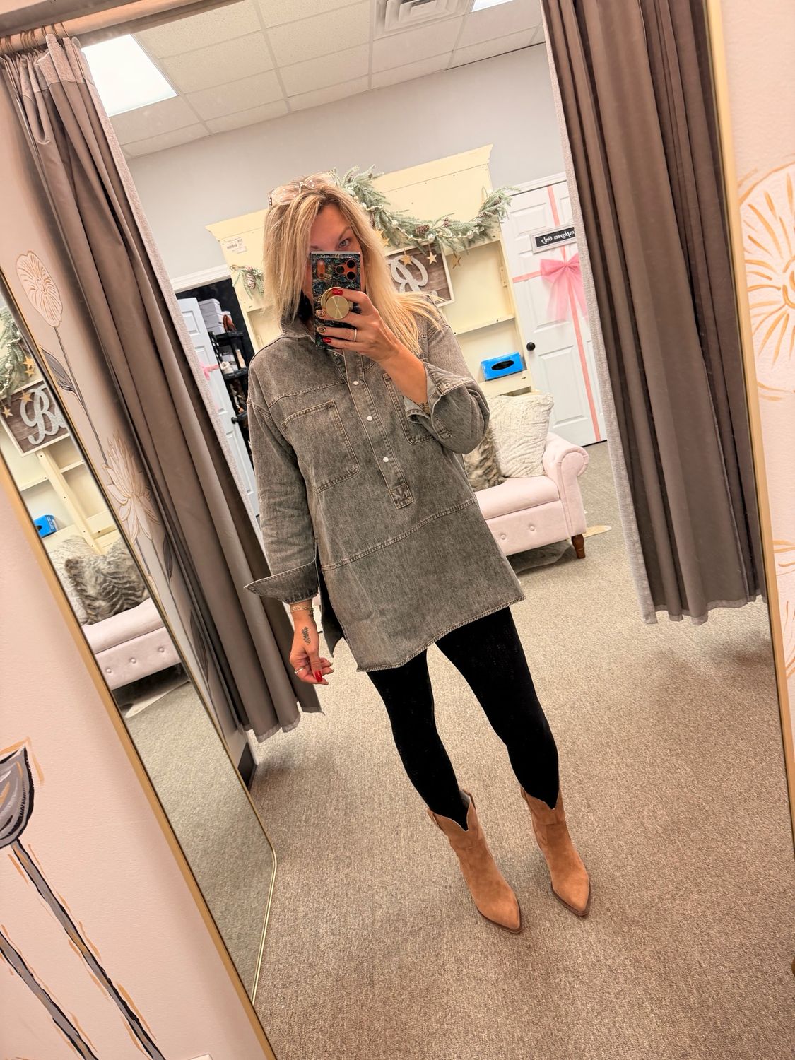 Vintage Wash Denim Tunic