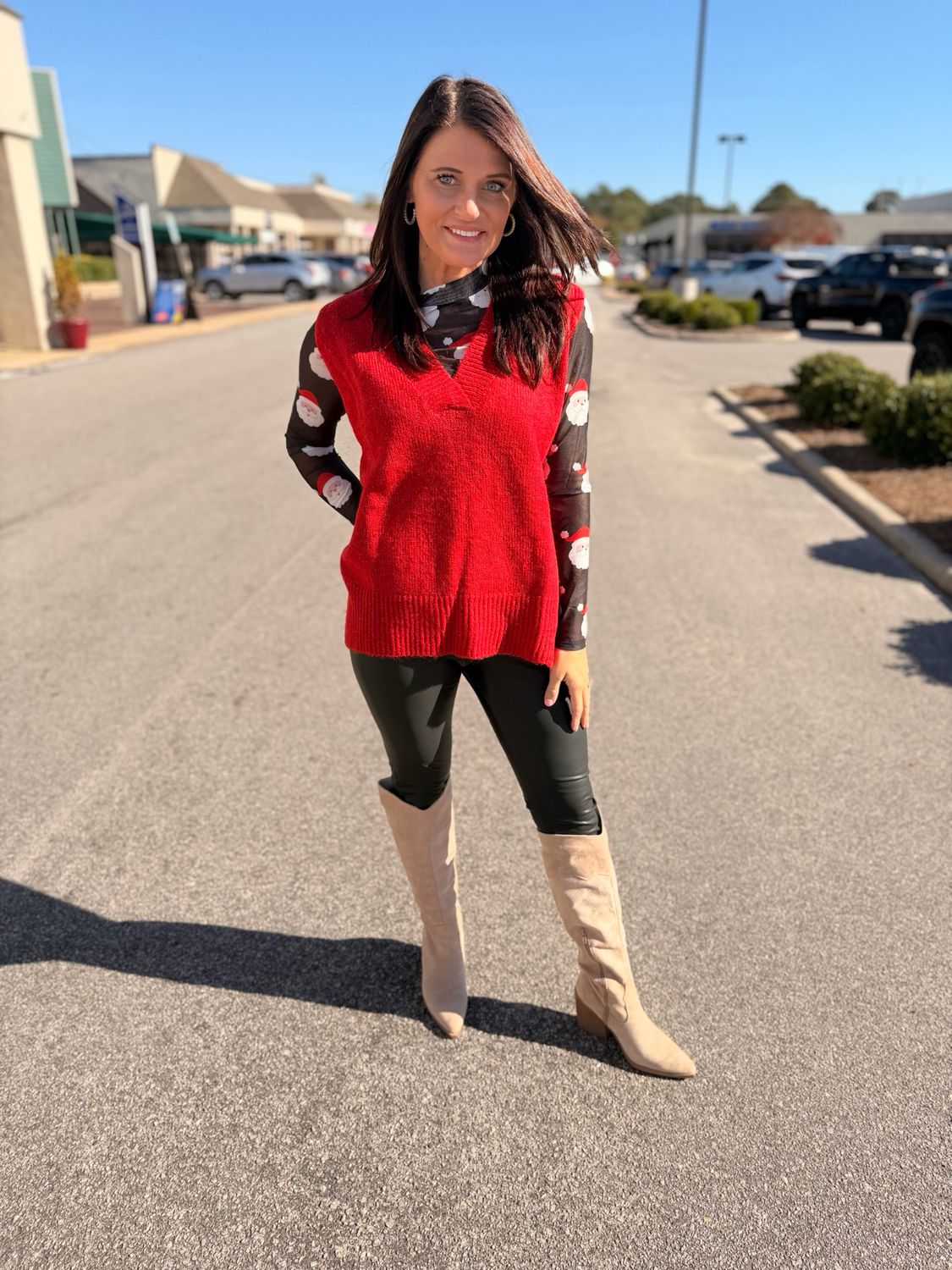 Candy Cane Red Knit Vest
