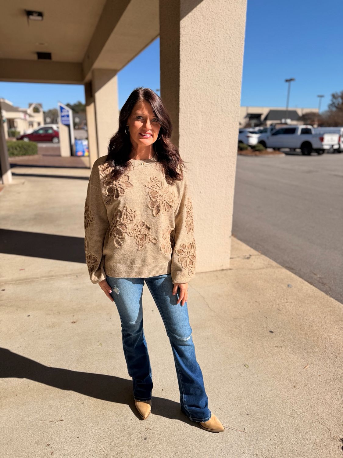 Embroidered Floral Detail Sweater