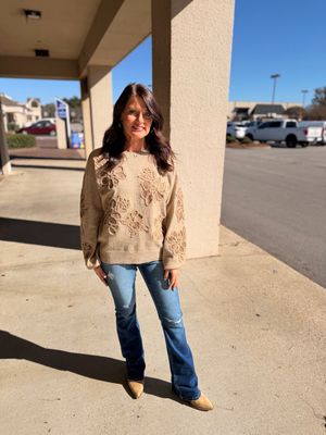 Embroidered Floral Detail Sweater