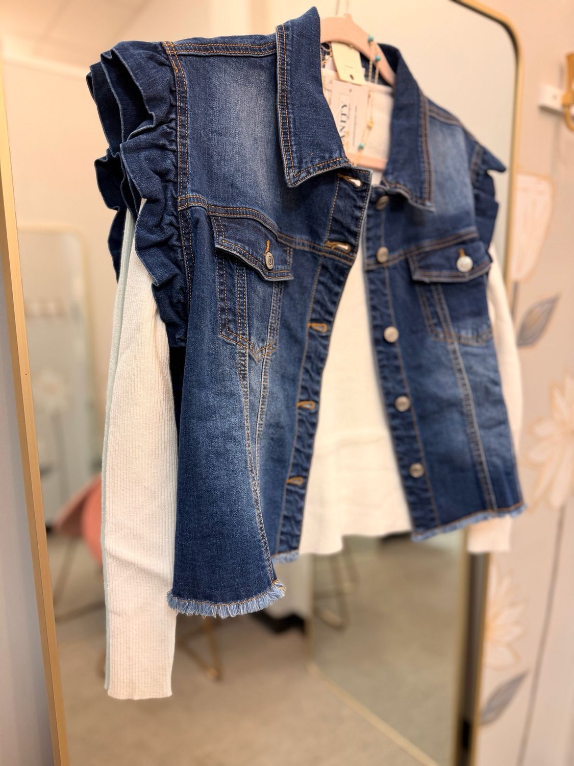 Jordan Ruffle Denim Vest