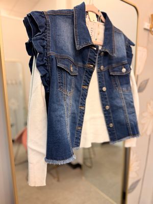 Jordan Ruffle Denim Vest