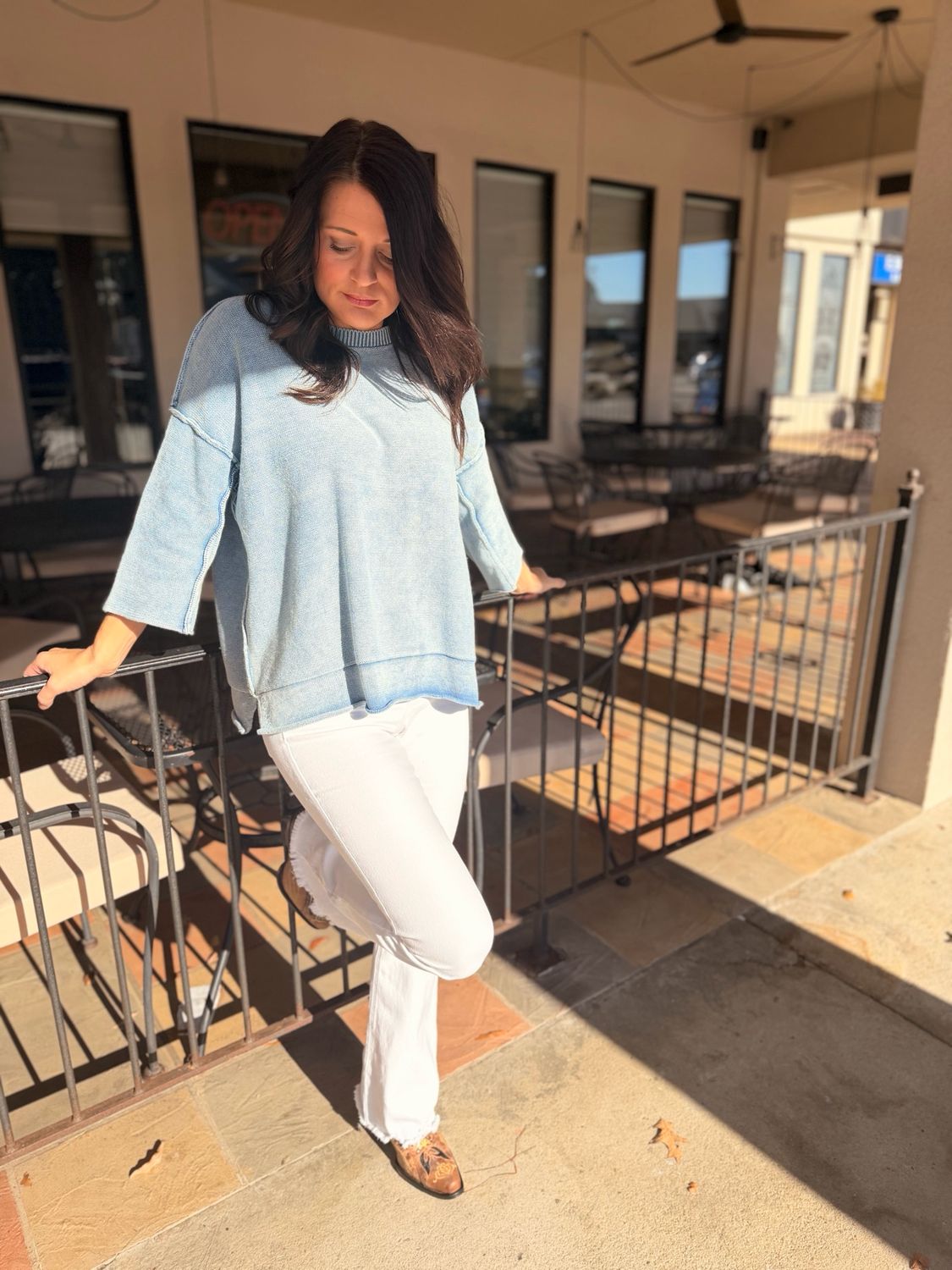 3/4 Sleeve Boxy Sweater 