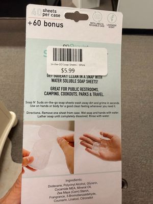 On-the-GO Soap Sheets