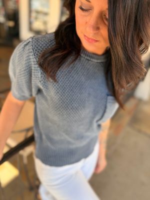 Mineral Washed Sweater Top